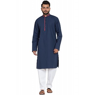 Designer kurta-Pyjama set- Navy Blue